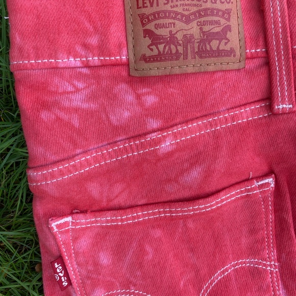 Levi Strauss Red Tye Dye Slimming Skinny Jeans Size US 27 - Picture 5 of 6